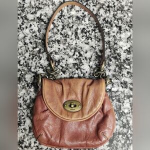 FOSSIL Genuine Leather Brown Purse Handbag